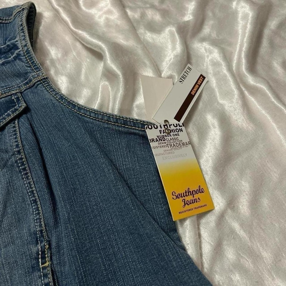 Southpole Vintage Y2K Streetwear Retro Party Going out Denim Vest Summer size L - Picture 5 of 5